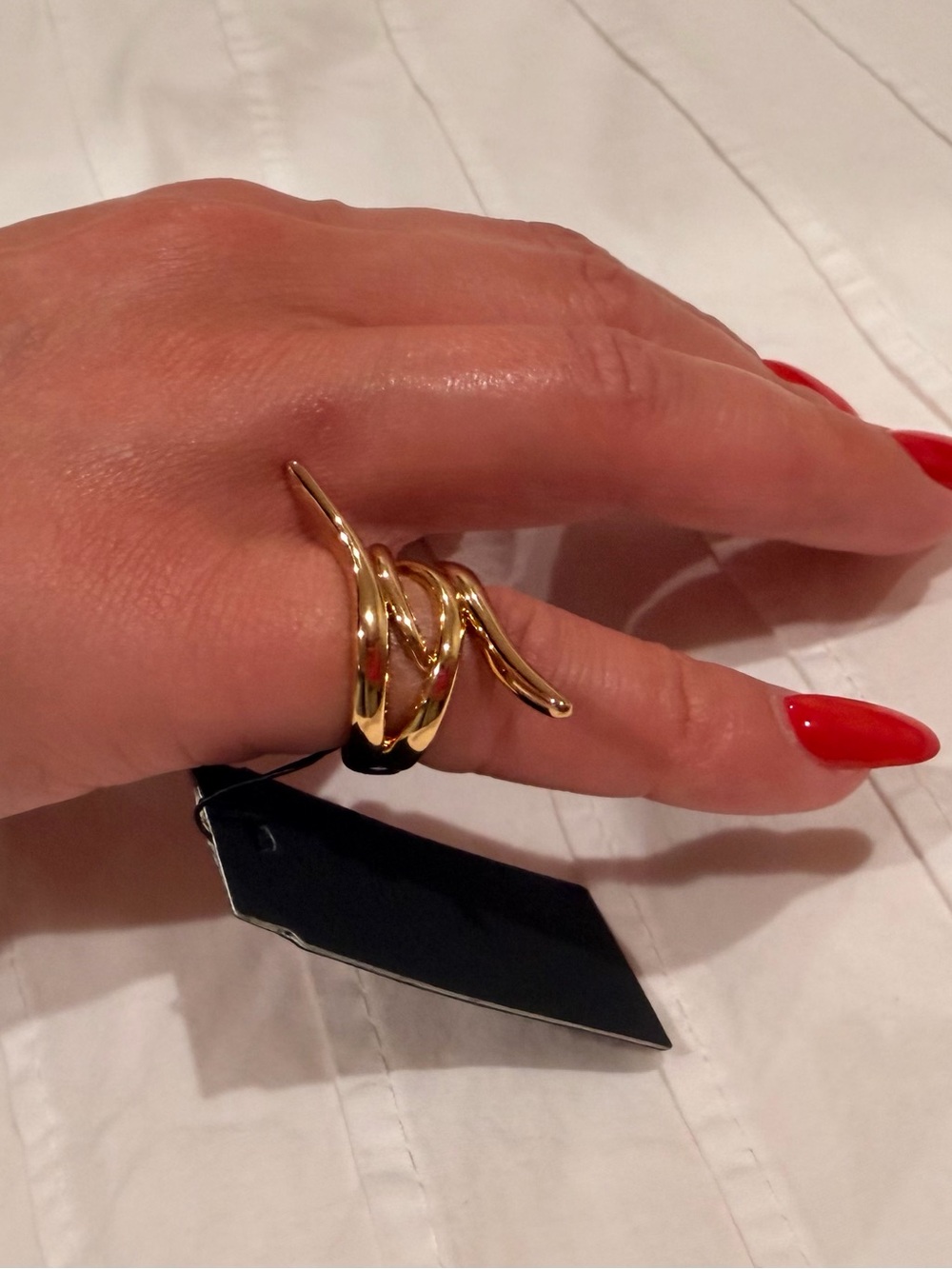 Rachel Zoe Polished Goldplate Midi Sculptural Knot Ring - Picture 5 of 12